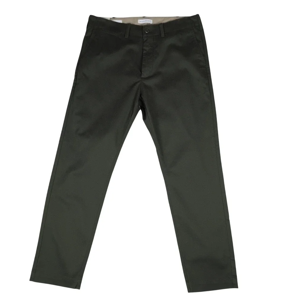 Banana Republic Mens Authentic Slim Chino Pants 34x30 Olive Green Stretch NWT